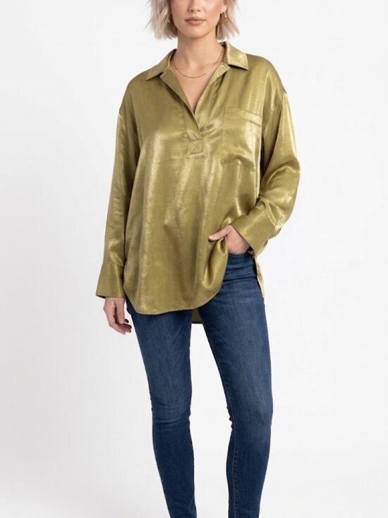 Pilcro Tops - Pilcro Long Sleeve Shine Blouse size XL